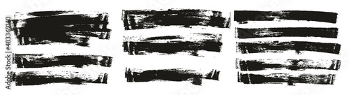 Flat Sponge Thin Artist Brush Long Background High Detail Abstract Vector Background EXTRA Set 