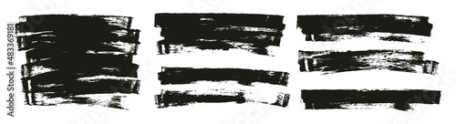 Flat Sponge Thin Artist Brush Long Background High Detail Abstract Vector Background EXTRA Set 