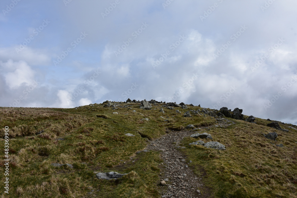 Hiking Trail Up to the Top of a Fell