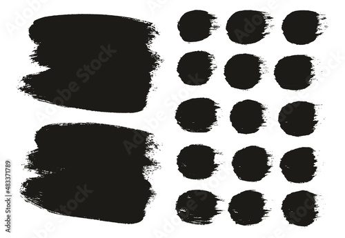 Round Brush Thick Long Background & Straight Lines Mix Artist Brush High Detail Abstract Vector Background Mix Set 