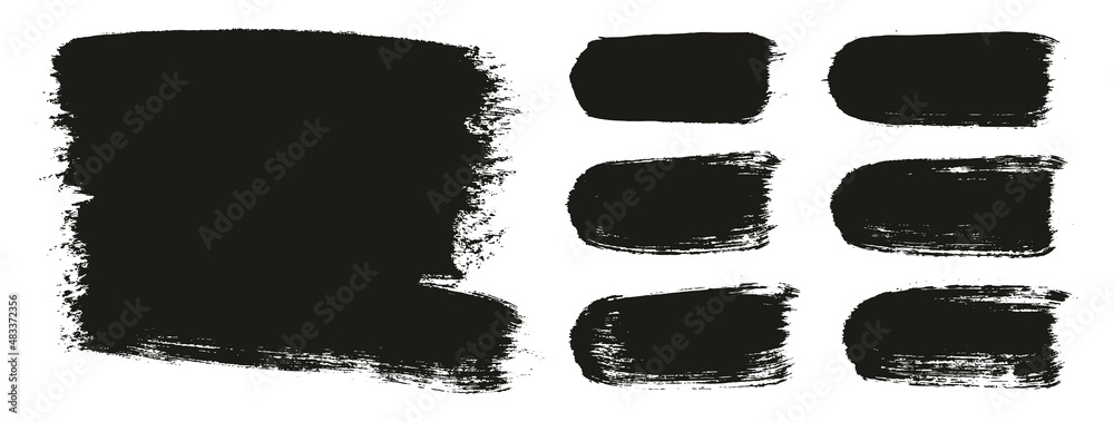 Round Brush Thick Long Background & Straight Lines Mix Artist Brush High Detail Abstract Vector Background Mix Set 