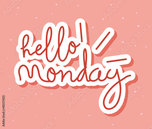 pink hello monday design