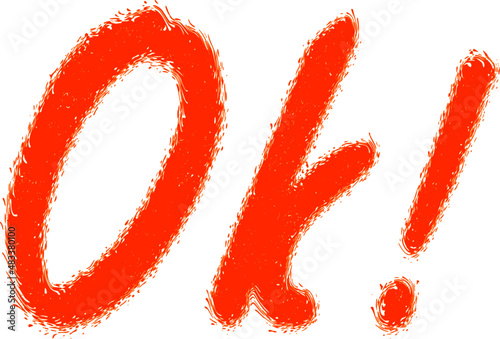 Burning fiery inscription "OK". Vector. Ability to resize without losing quality.