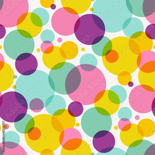 Abstract background. Seamless vector pattern with pastel colored circles.