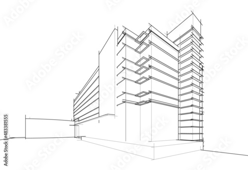 Architectural sketch of a building