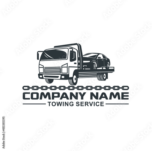 logo template for towing service, vector art.