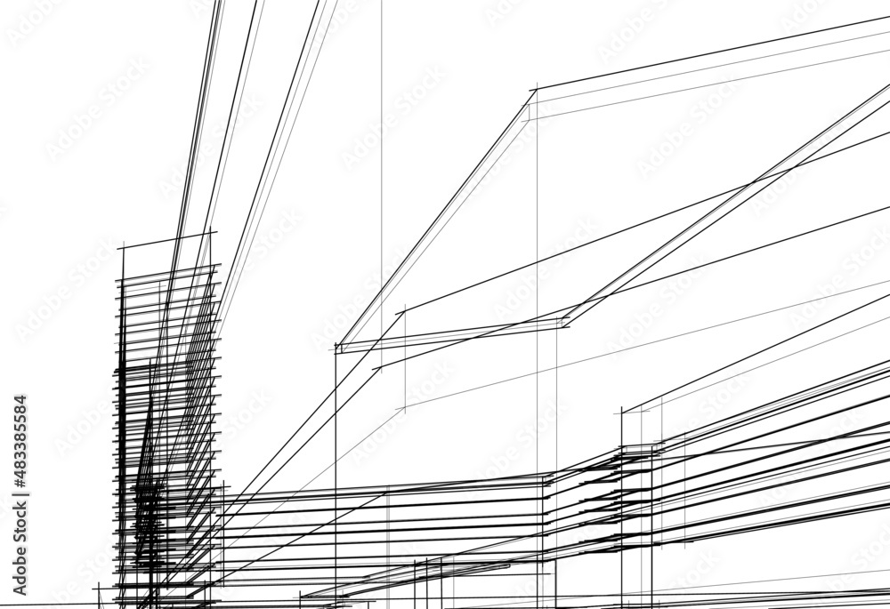 Architectural sketch of a building Architectural sketch of a building