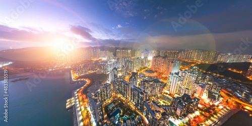 Canvas Print Panorama aerial view of Hong Kong City - Tseung Kwan O