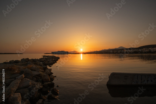 Rethymno, epic sunset by the beach on the island of crete © ukasz