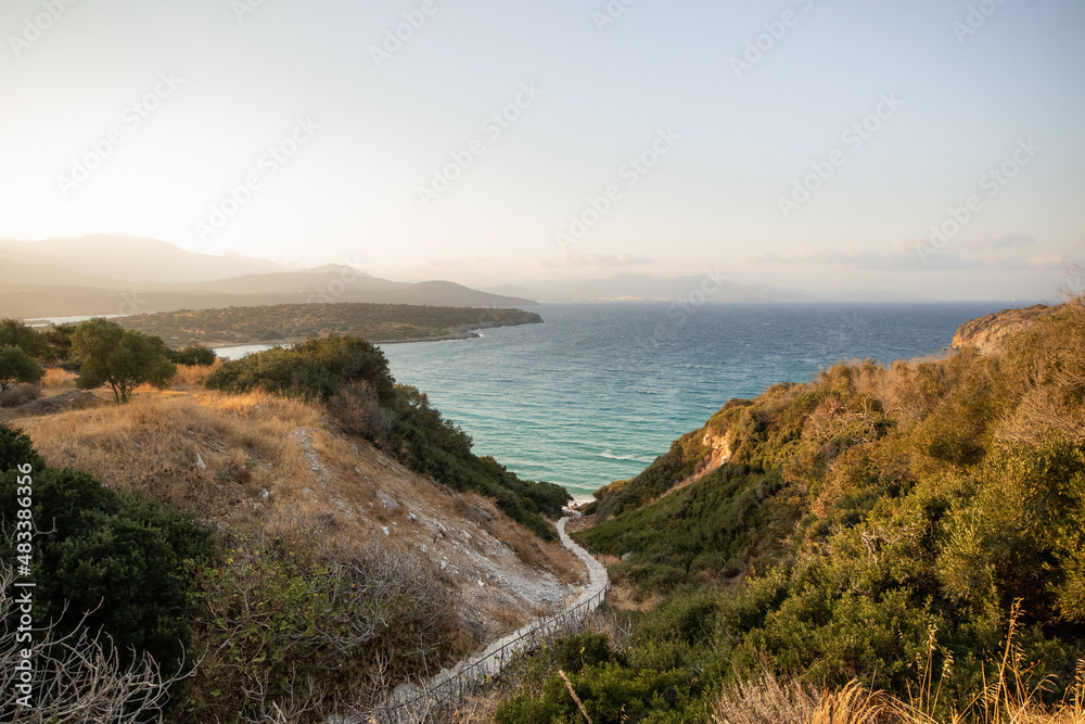 Sunset panorama during a trip around Crete