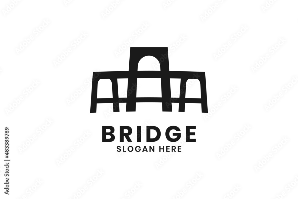 Simple bridge logo design vector template Simple bridge logo design vector template