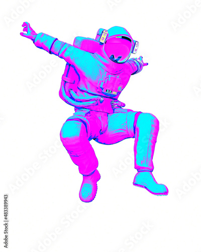 astronaut is landing on white background