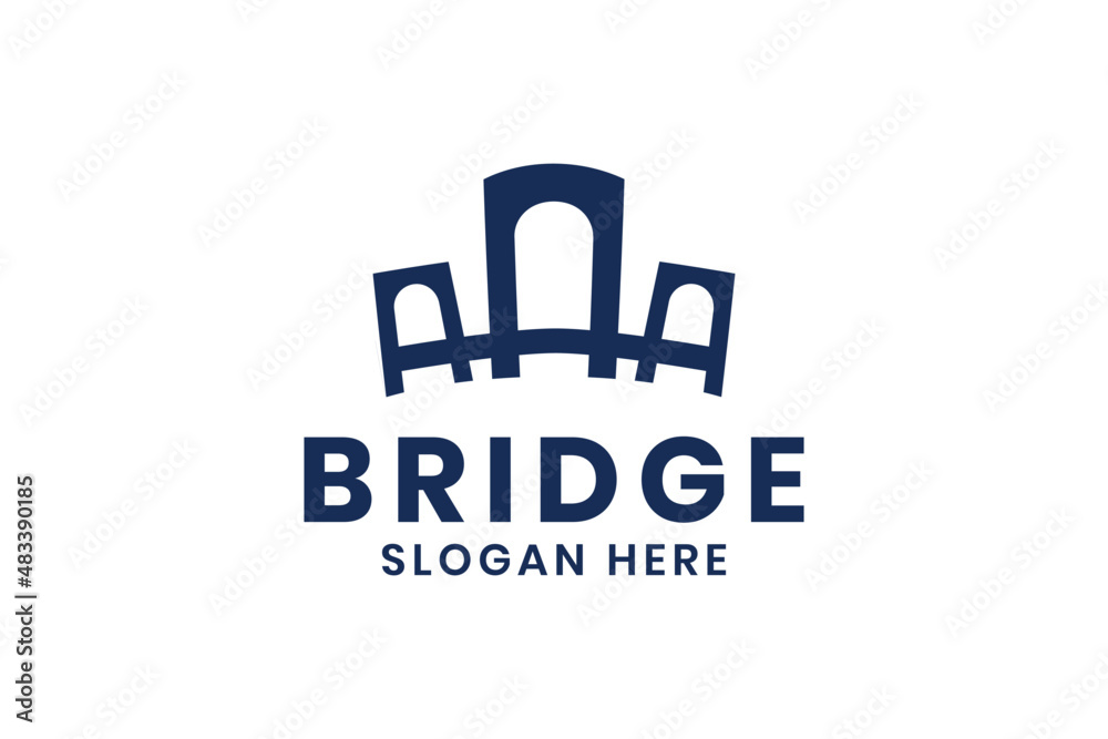 Simple bridge logo design vector template Simple bridge logo design vector template