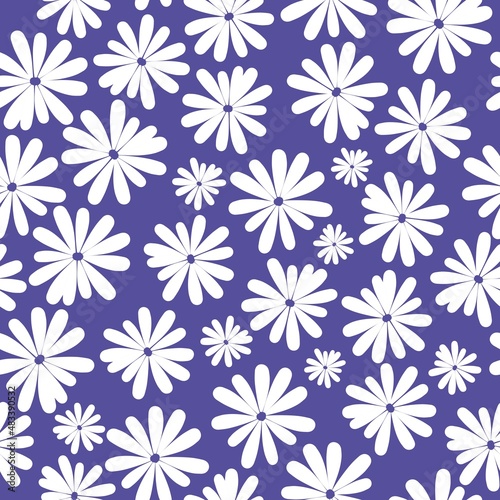 Seamless vintage pattern. White flowers . Lilac background. vector texture. fashionable print for textiles, wallpaper and packaging.