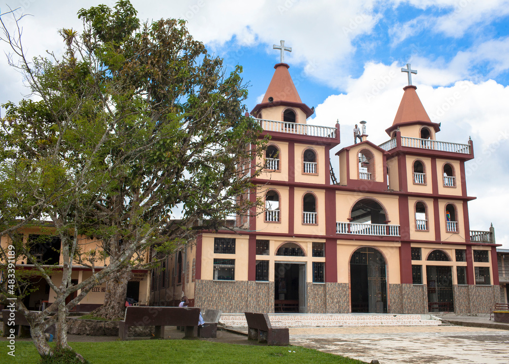 Choco, Colombia. December 23, 2014: Sanctuary of the Divine Eccehomo and architecture