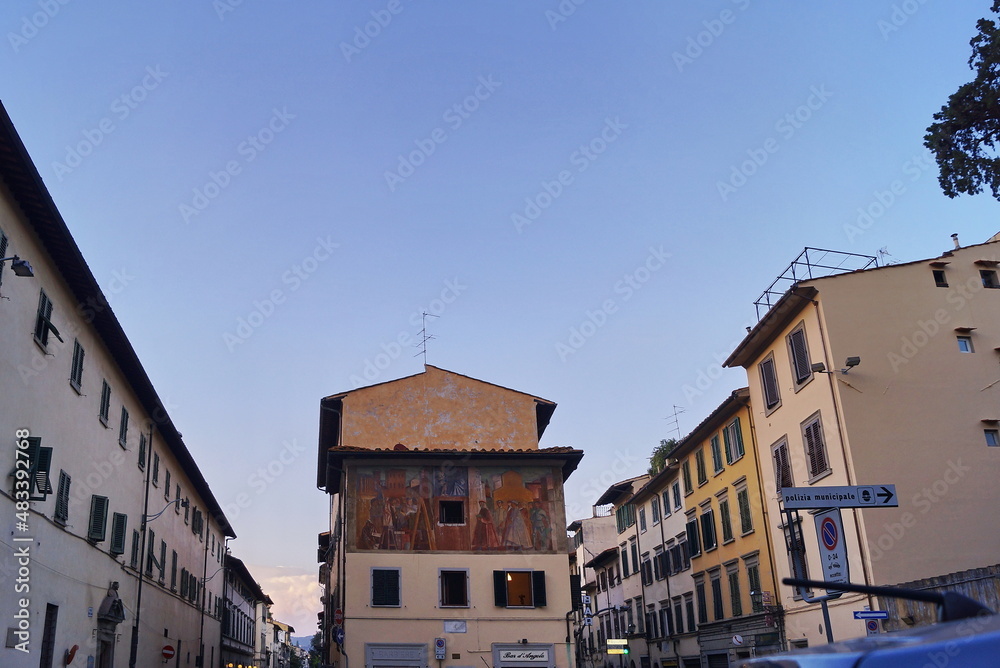 Fresco in Calza square in Florence, Italy