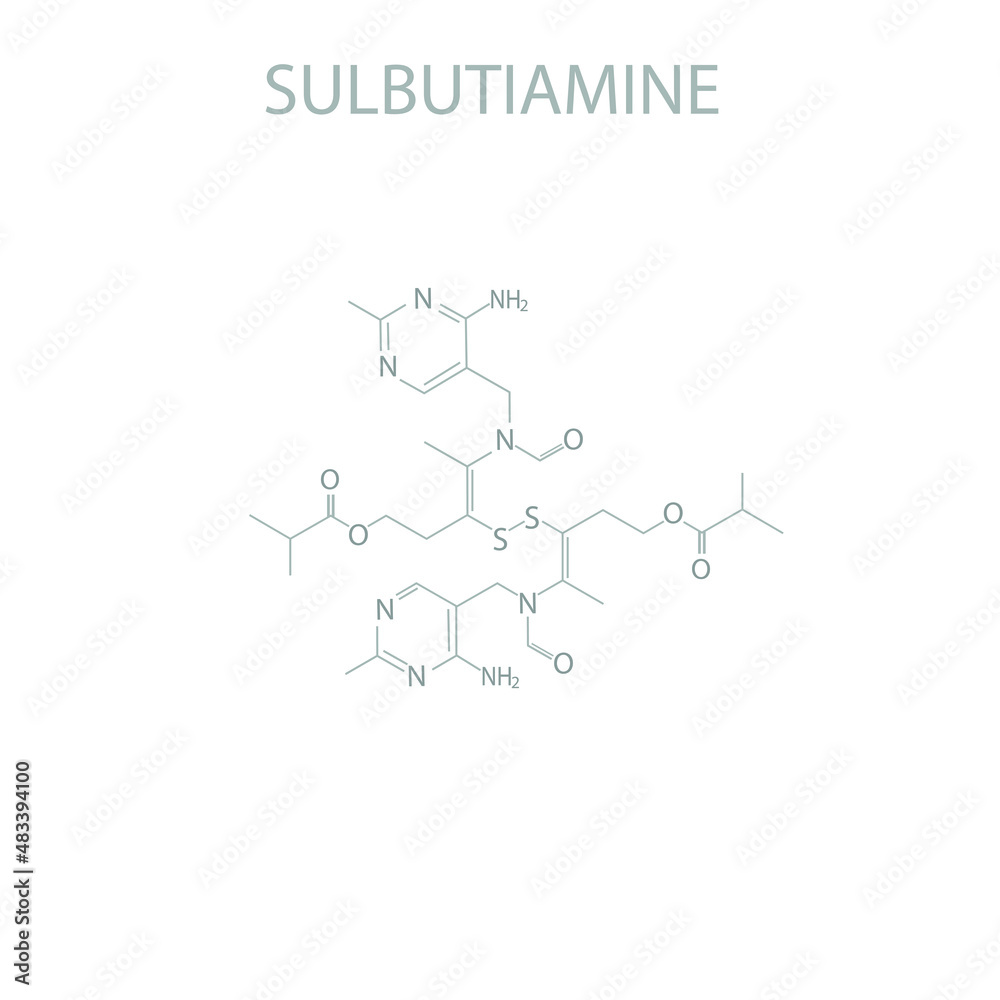 Sulbutiamine molecular skeletal chemical formula.	