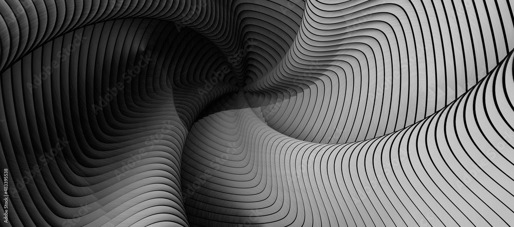 Radial lines with rotating distortion. Abstract spiral, vortex shape, element. Radial lines with rotating distortion. Abstract spiral, vortex shape, element.