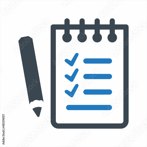 Checklist icon. Vector and glyph