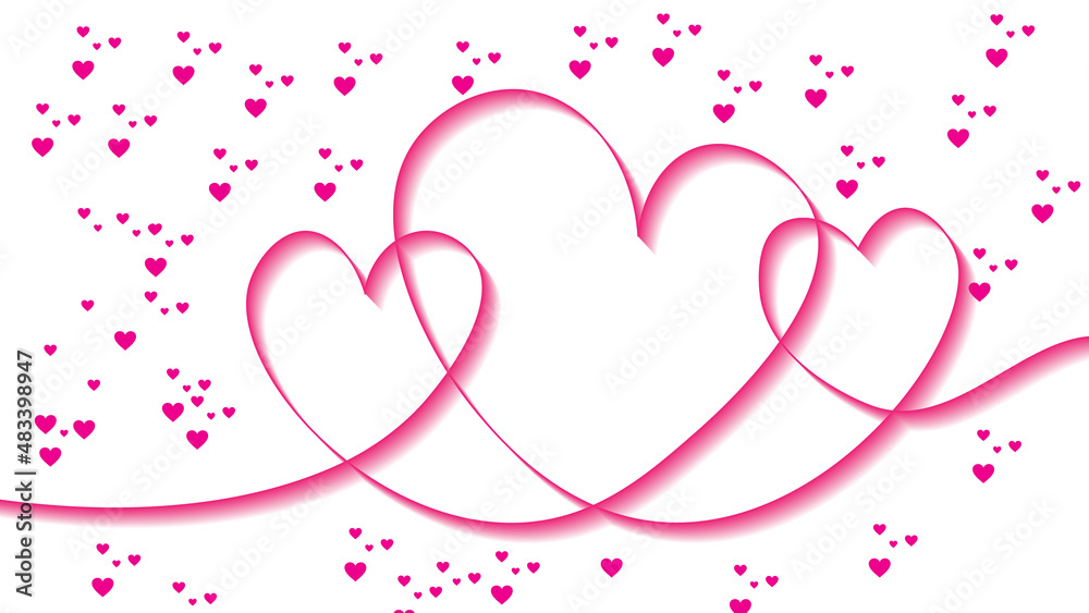 pink color art hearts with  background 