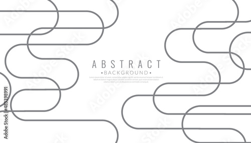 Abstract white color background. Modern curved line pattern, Stripes template wallpaper. Vector illustration.