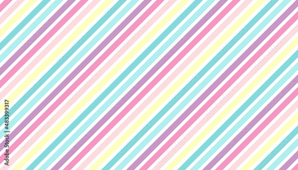Abstract pastel rainbow background. Modern colorful stripe pattern, light blue wallpaper. Vector illustration. 