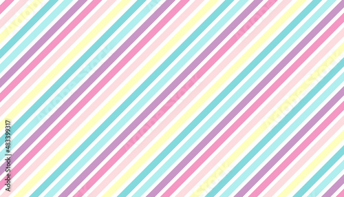 Abstract pastel rainbow background. Modern colorful stripe pattern, light blue wallpaper. Vector illustration. 