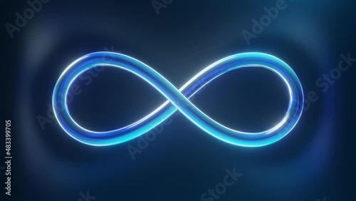 A neon infinity metaverse symbol. 3D rendering