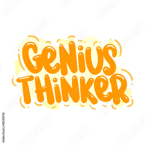 genius thinker quote text typography design graphic vector illustration