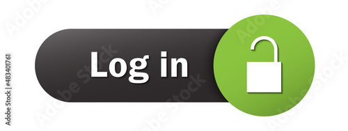 LOG IN black and green vector web button