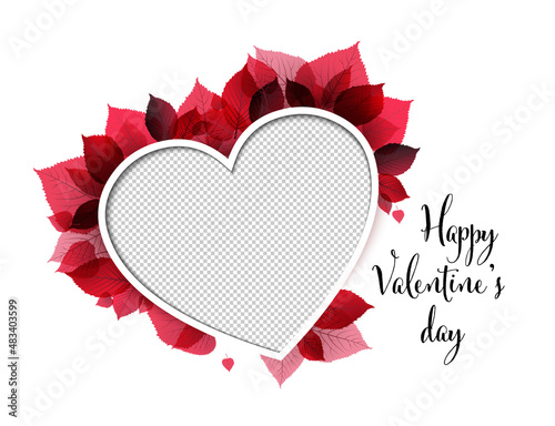 Happy Valentines day card photo frame template