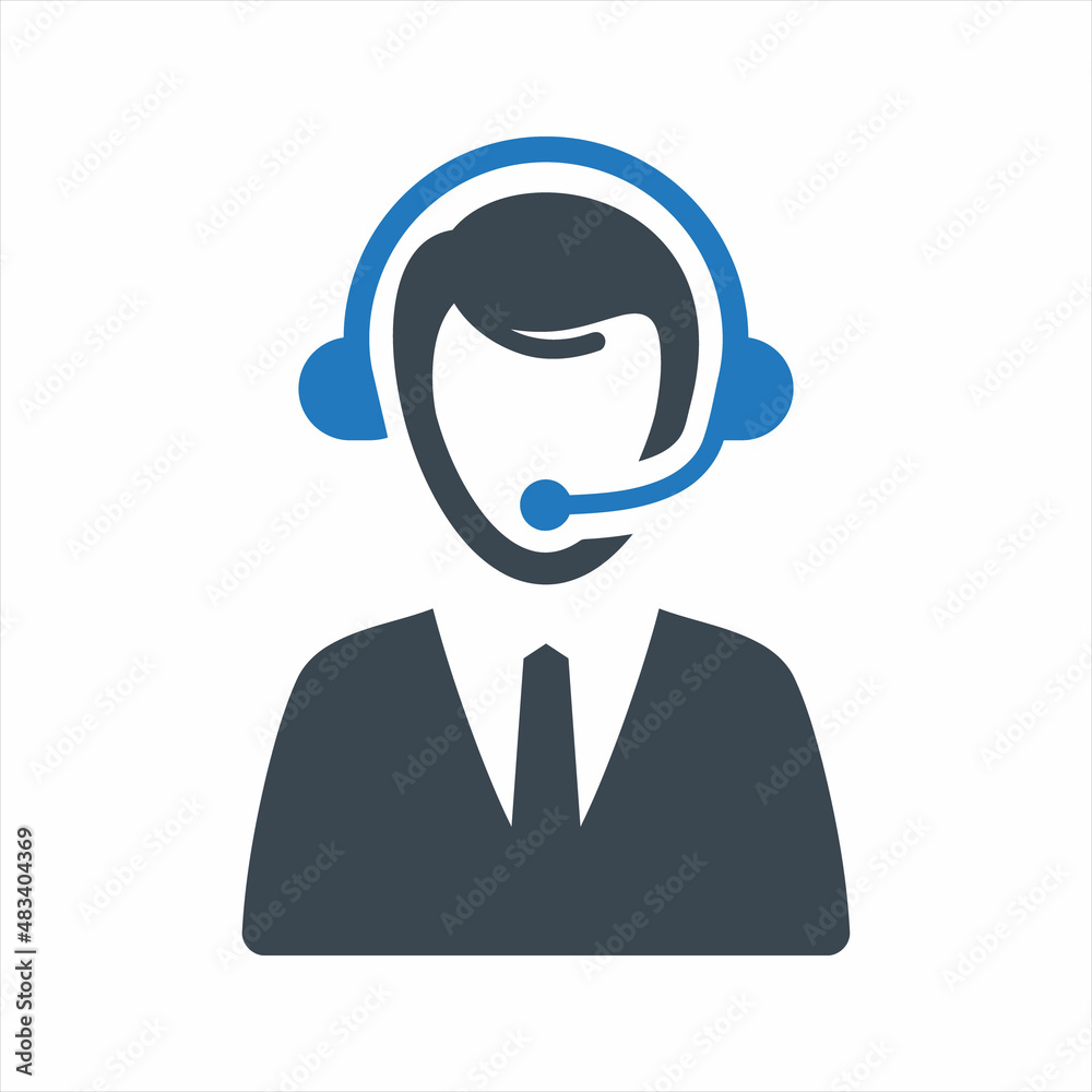 Customer support icon. Vector and glyph Customer support icon. Vector and glyph