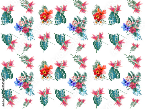 flores tropicales, flowers, hojas , naturaleza , verde