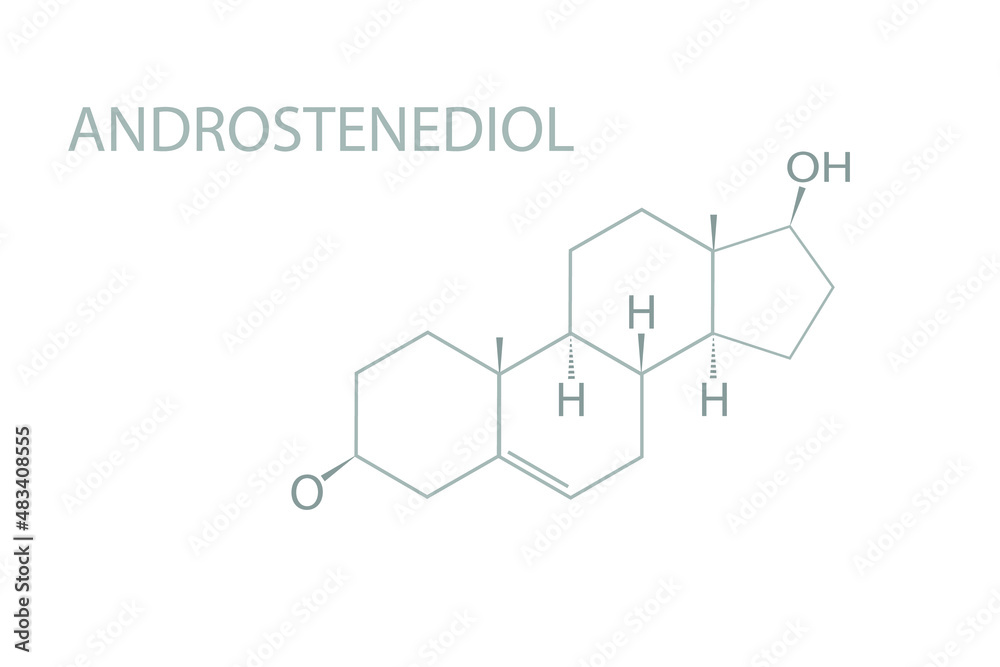 Androstenediol molecular skeletal chemical formula. Androstenediol molecular skeletal chemical formula.