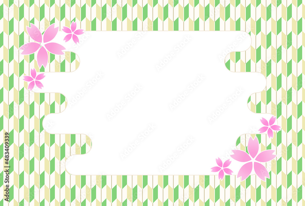背景素材 矢絣 初心者マーク 桜 背景素材 矢絣 初心者マーク 桜