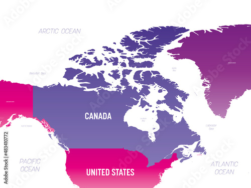 Canada detailed political map with lables