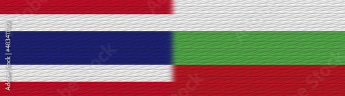 Bulgaria and Thailand Thai Fabric Texture Flag     3D Illustration