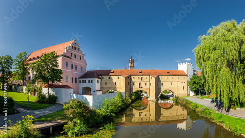 Cuadro en lienzo Panoramaansicht von der berühmten Stadtbrille in Amberg in der Oberpfalz