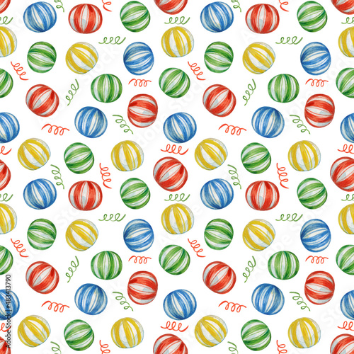 Watercolor seamless pattern with candy