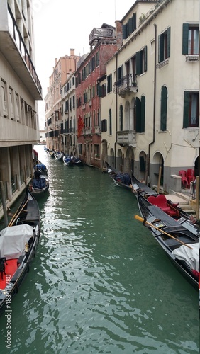 Gondolas on the canal in Venice, Italy