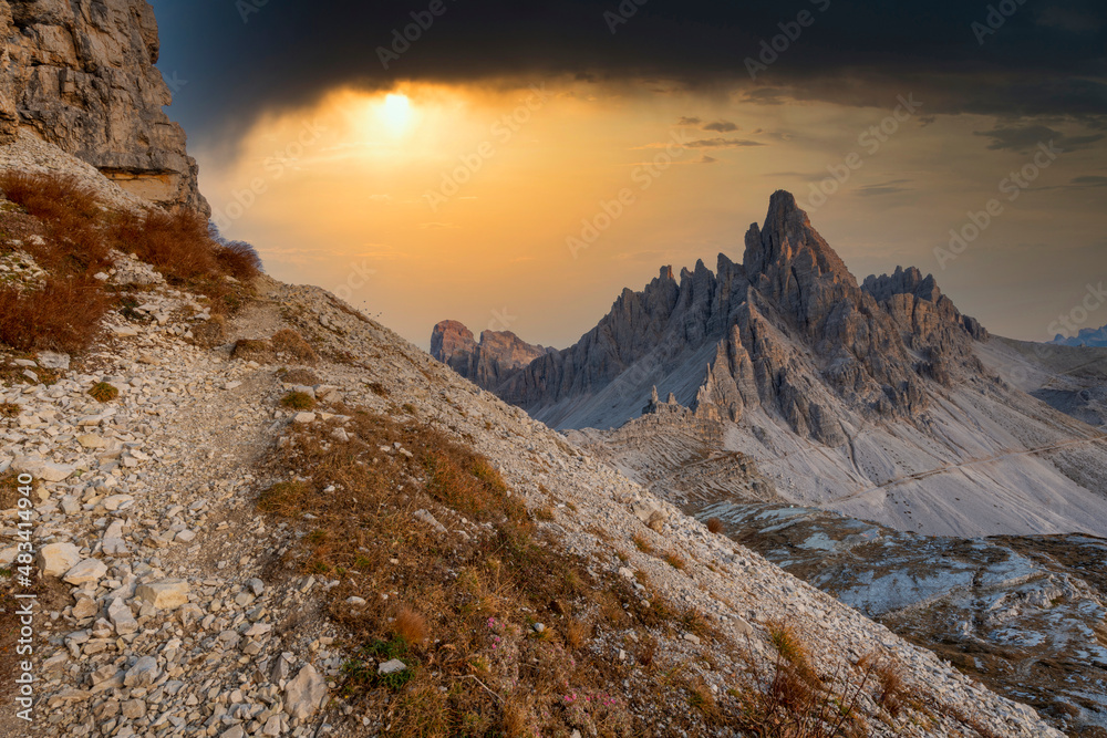 Beautiful landscape of mountains during sunset