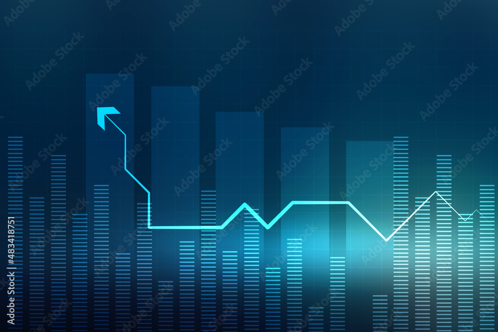 2d rendering Stock market online business concept. business Graph 2d rendering Stock market online business concept. business Graph