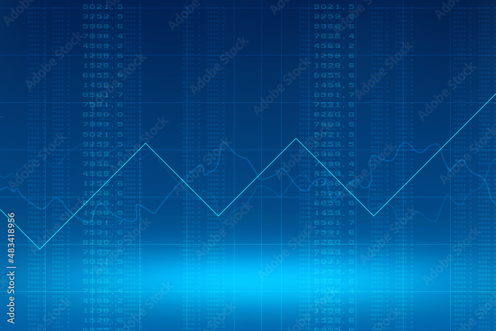 2d rendering Stock market online business concept. business Graph