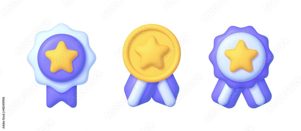 Quality 3d, great design for any purposes. 3d set. Certified logo badge. Simple vector illustration. Premium quality. Business icon. Vector background. Logo, label. Simple, flat design.