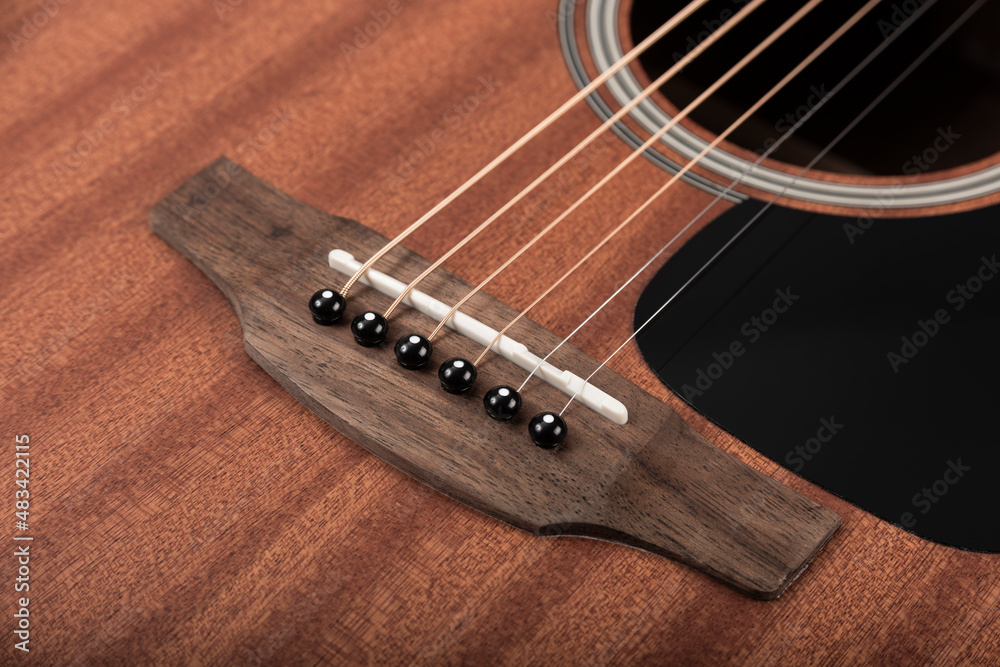 Traditional mahogany acoustic guitar