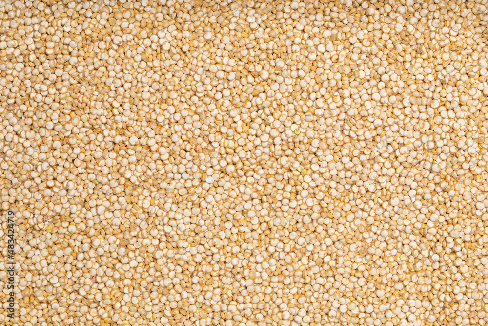 Full frame studio macro shot with top view of quinoa Full frame studio macro shot with top view of quinoa