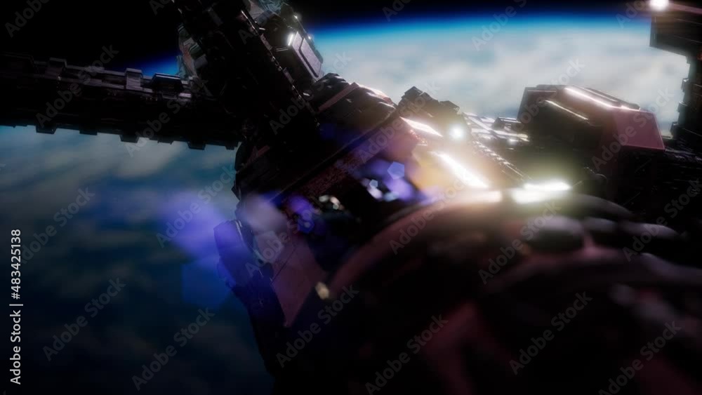 Earth and Spacecraft. space ship over the earth Earth and Spacecraft. space ship over the earth