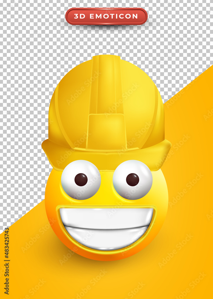 3d emoji with bulging eyes and smiling face Stock Vector Adobe Stock