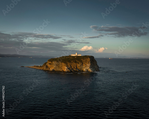 lighthouse Skrypleva at sunset.