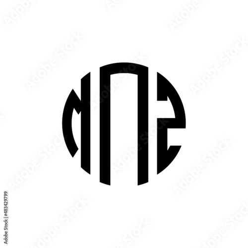 MNZ letter logo design. MNZ modern letter logo with black background. MNZ creative  letter logo. simple and modern letter MNZ logo template, MNZ circle letter logo design with circle shape. MNZ   photo